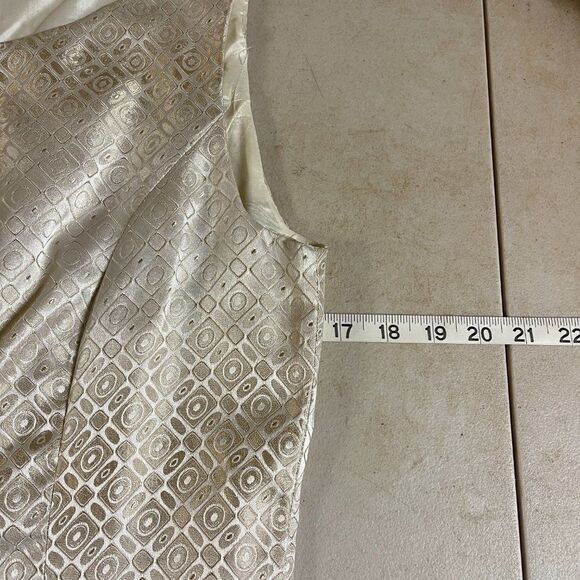 Sondra Falk Couture Gold Ivory Formal Jacket Dress – Size 4 (Designer, NWT) - Picture 13 of 16
